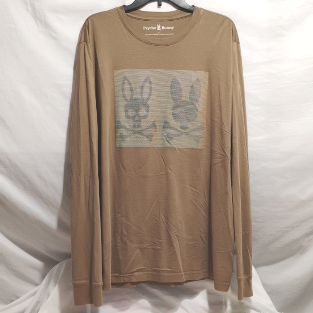 (D-10) NWOT Psycho Bunny Discontinued Density Graphic Long Sleeve Shirt